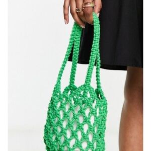 Reclaimed Vintage green woven mini bag